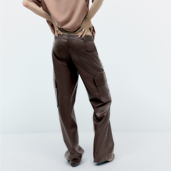 BNWT Zara Faux Leather Pant Sz S - Picture 4 of 7